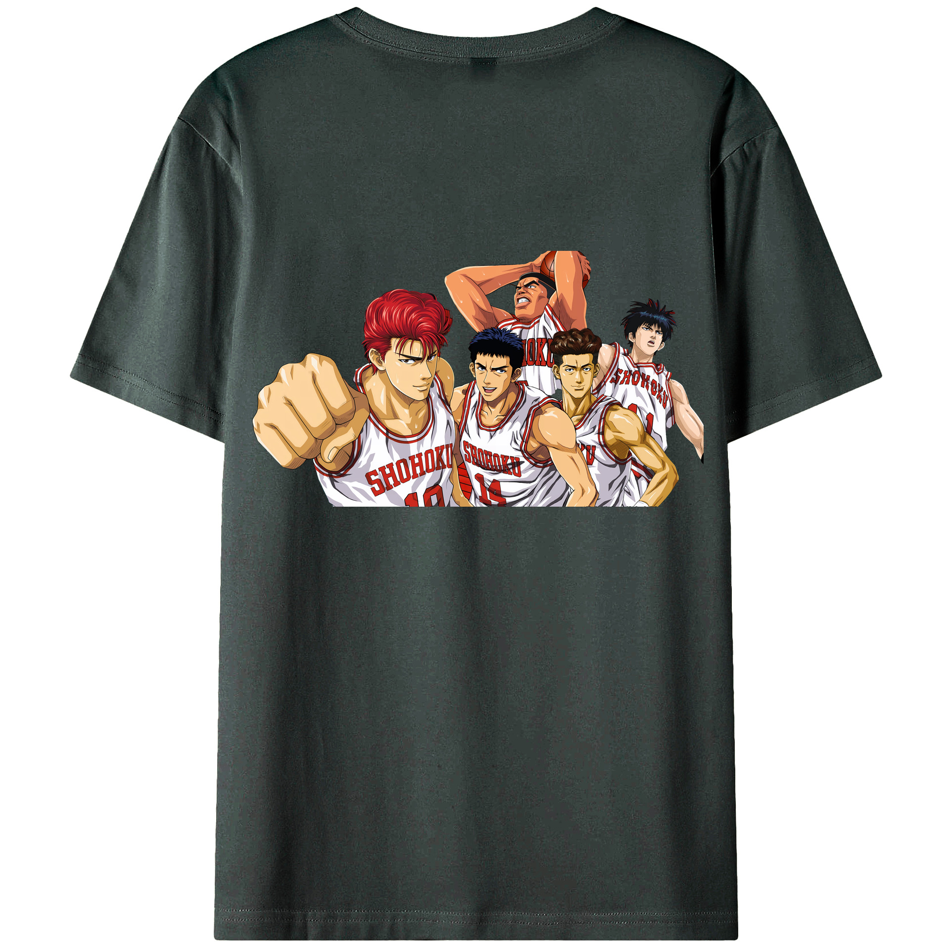 （画像用） SLAM DUNK／スラムダンク 綿100％ メンズ半袖Tシャツ（バックプリント） 通気性